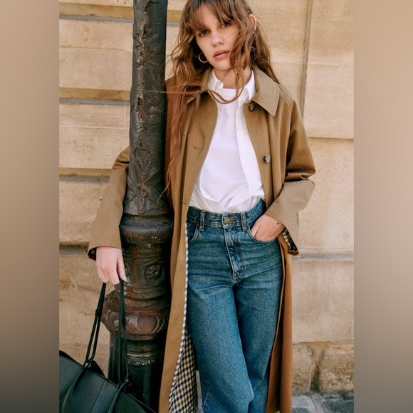 Sézane Clyde Trench Coat in Camel Size 38/6 - Picture 6 of 12